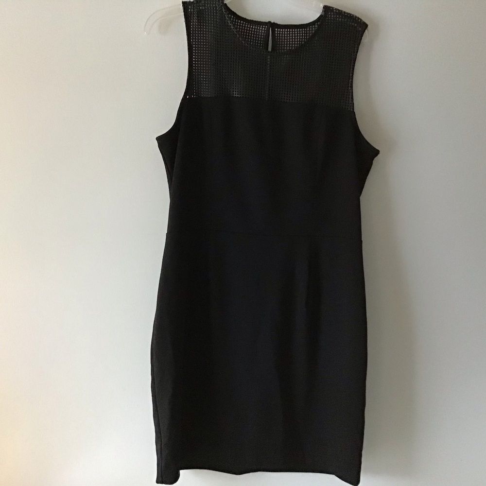 Dress 14 Black  Sleeveless Faux Leather accent